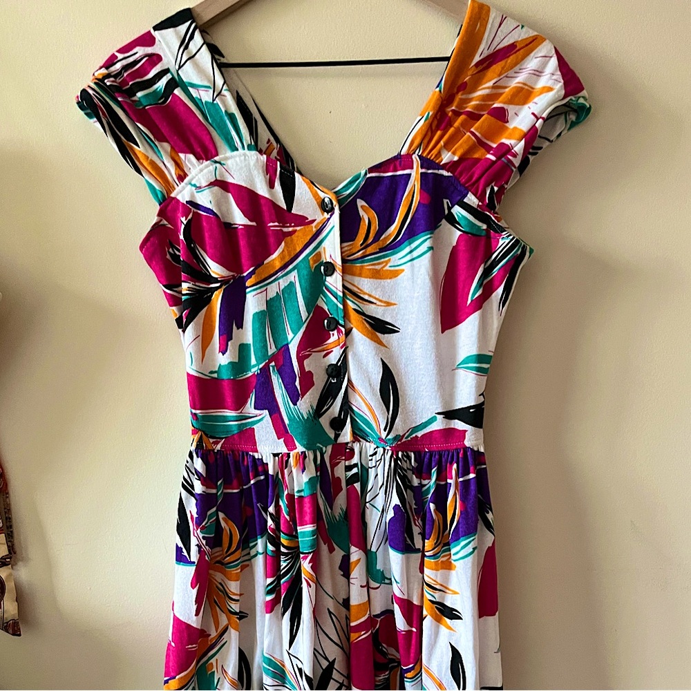Tropical Floral Dress - Vintage 80’s